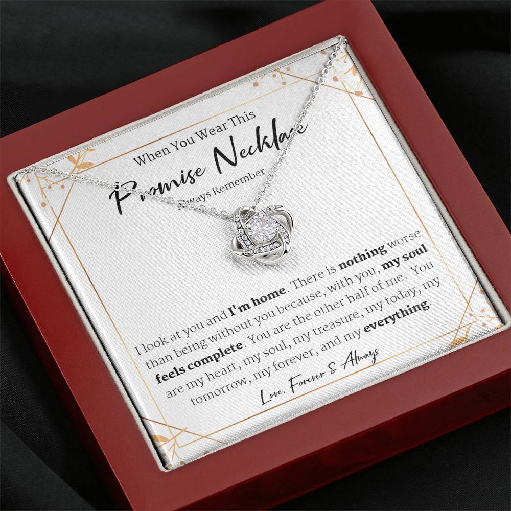 Promise Necklace, wife birthday gift, anniversary gift for wife, necklace for wife, to my beautiful wife gift necklace