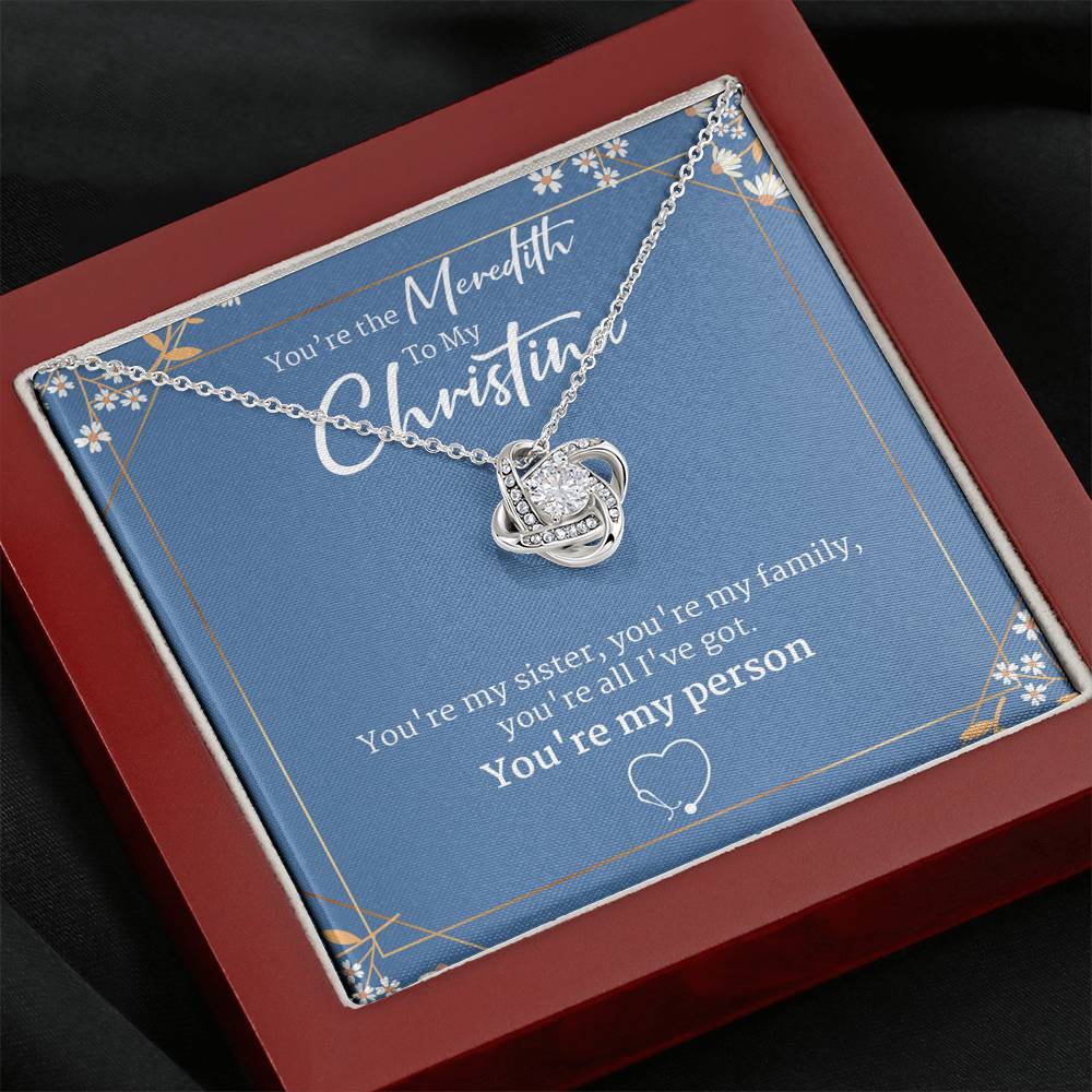 Meredith To My Cristina, Greys Anatomy Necklace You're My Person, Christina Meredith Pendant